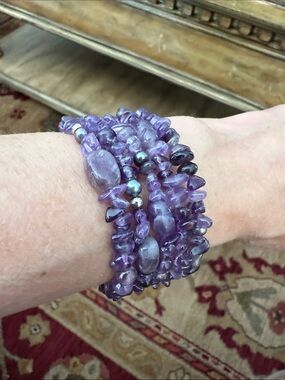 Unbranded Purple Amethyst Multi-Strand Beaded Bracelet